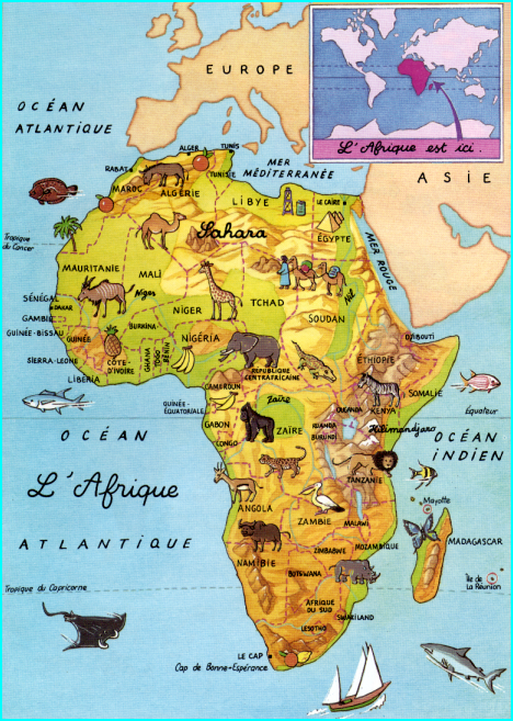 Afrique - Carte illustrée