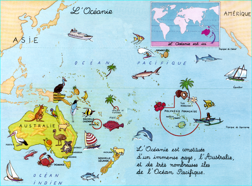 Océanie - Carte illustrée
