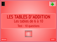 Les tables d'addition de 6 à 10 (2)