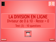 Calcul : La division en ligne - Test (3)