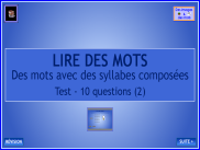 Lire des mots : Test (2)