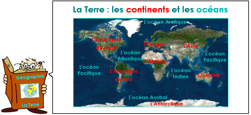 Les continents et les océans