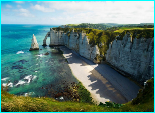 Côte à falaises à Étretat (France)