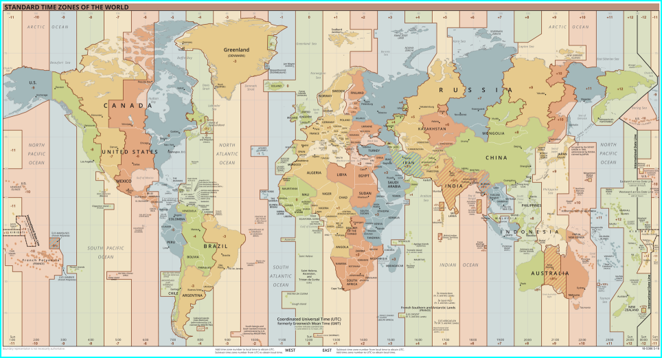 Carte : les fuseaux horaires