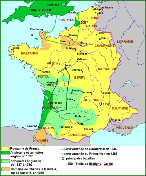 Carte de la guerre de Cent Ans