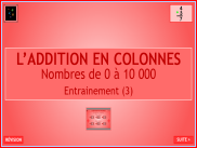 Calcul : L'addition en colonnes - Nombres de 0 à 10 000 (3)