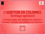 Calcul : L'addition en colonnes - Théorie