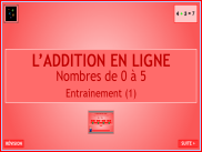 Calculer : l'addition en ligne - Nombres de 0 à 5 (1)