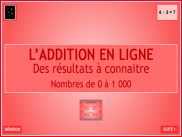 Calculer : l'addition en ligne - Nombres de 0 à 1 000 (3)