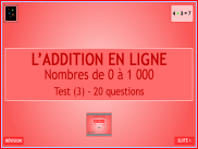 Calculer : l'addition en ligne - Questionnaire