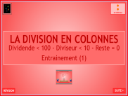 La division en colonnes - Entrainement (1)