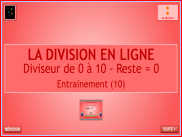 Calcul : La division en ligne - Entrainement (4)