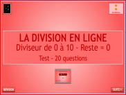 Calcul : La division en ligne - Test (1)