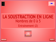 Calcul : La soustraction en ligne - Nombres de 0 à 5 (2)