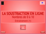 Calcul : La soustraction en ligne - Nombres de 0 à 10 (1)