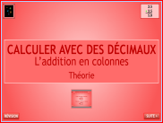 L'addition en colonnes avec des décimaux - Théorie