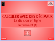 La division en ligne avec des décimaux - Entrainement (1)