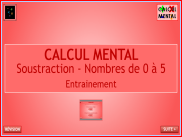 Calcul mental : Soustractions - Nombres de 0 à 5