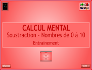 Calcul mental : Soustractions - Nombres de 0 à 10