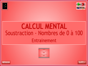 Calcul mental : Soustractions - Nombres de 0 à 100