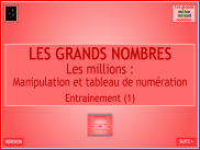 Entraînement : Les millions - manipulation