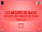 Les mesures de masse - Théorie