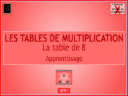 La table de multiplication par 8