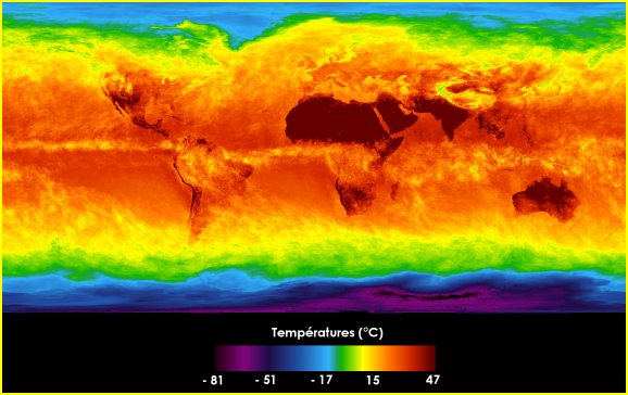 Les températures sur la Terre