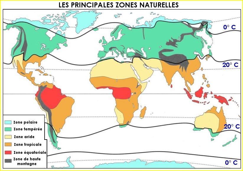 Les zones naturelles de la Terre